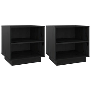 Nachttische 2er Set Kiefer Schwarz 40x34x40cm