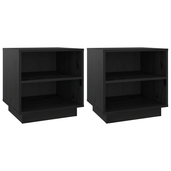 Nachttische 2er Set Kiefer Schwarz 40x34x40cm