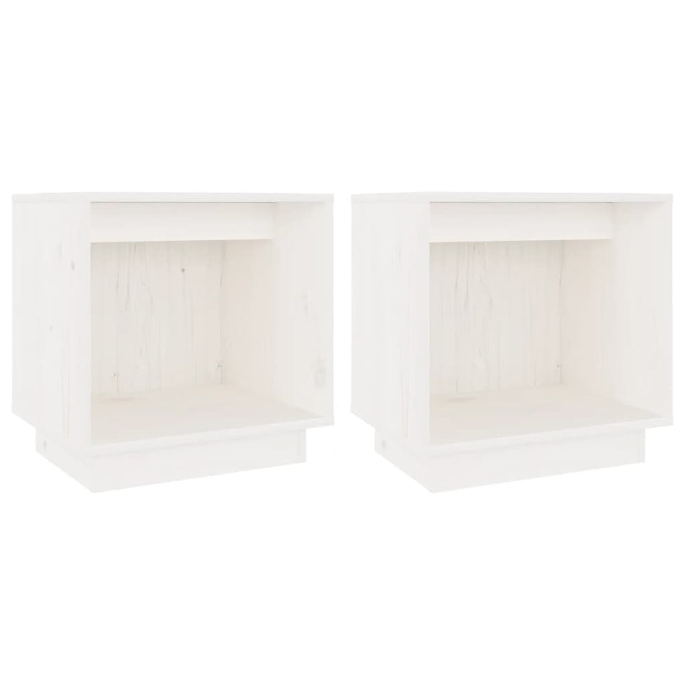 vidaXL Nightstands 2 pcs. White 40x30x40 cm Solid Pine Wood