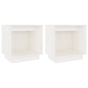 vidaXL Tables de chevet 2 pcs Blanc 40x30x40 cm Bois de pin massif