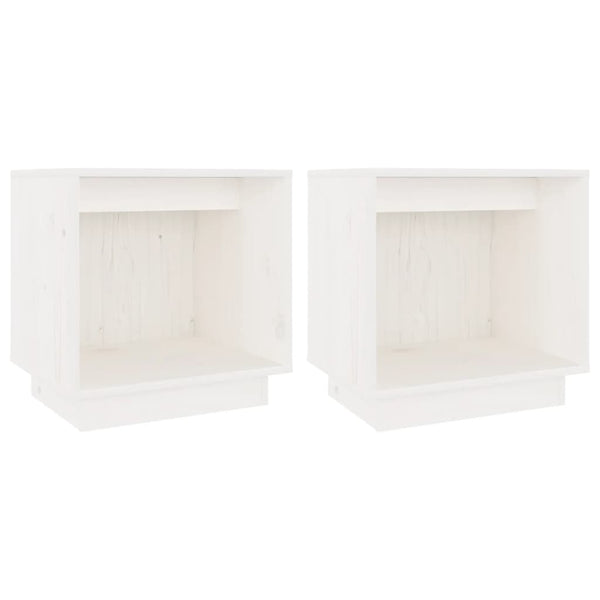 vidaXL Tables de chevet 2 pcs Blanc 40x30x40 cm Bois de pin massif