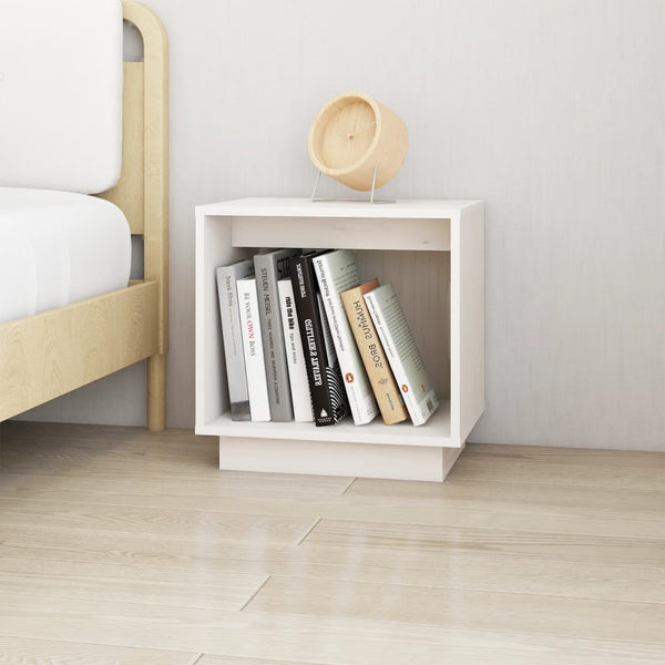 vidaXL Tables de chevet 2 pcs Blanc 40x30x40 cm Bois de pin massif