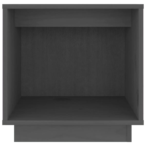 Nachttische 2er Set Grau Kiefer Massivholz