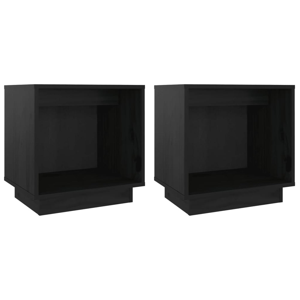 vidaXL Nightstands 2 pcs. Black 40x30x40 cm Solid Pine Wood