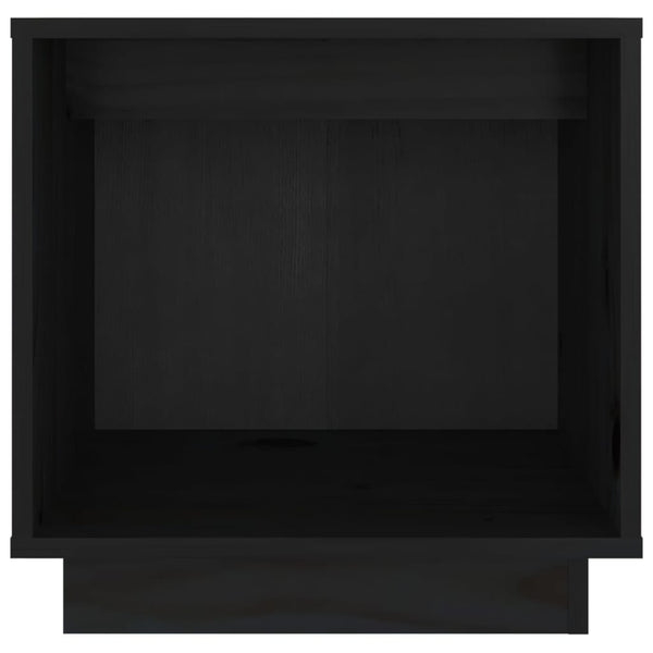 Schwarze Nachttische 2er Set Kiefer Massivholz