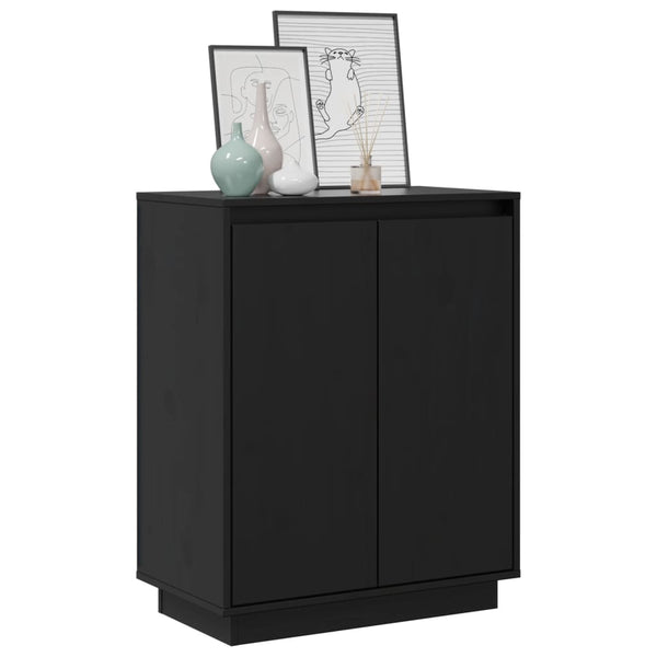 Schwarzes Kiefer Sideboard 60 cm