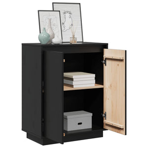Schwarzes Kiefer Sideboard 60 cm