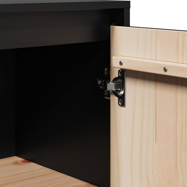 Schwarzes Kiefer Sideboard 60 cm