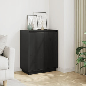 Schwarzes Kiefer Sideboard 60 cm