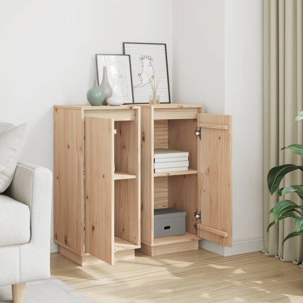 Sideboards Kiefer Massivholz 31,5x34x75cm, 2er Set