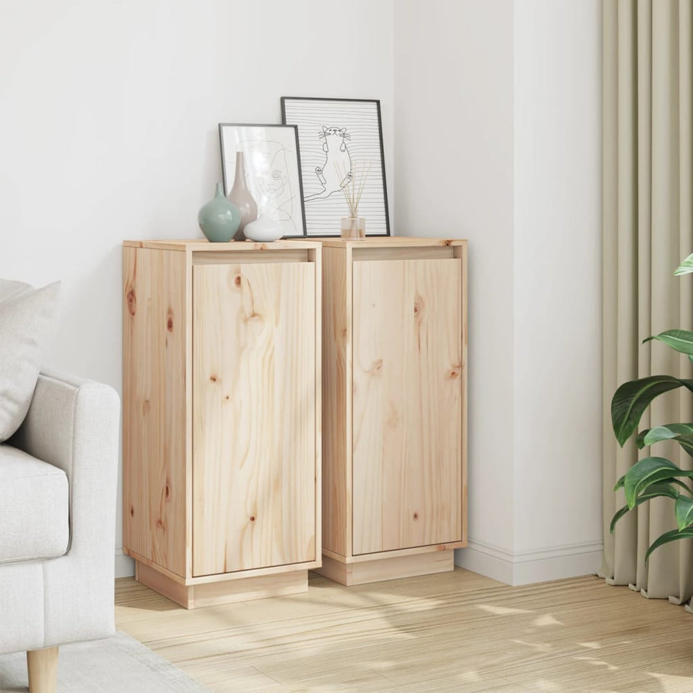 Sideboards Kiefer Massivholz 31,5x34x75cm, 2er Set