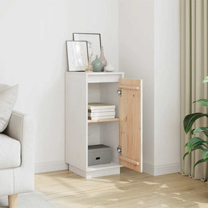 Weißes Kiefer Massivholz Sideboard 31,5x75 cm