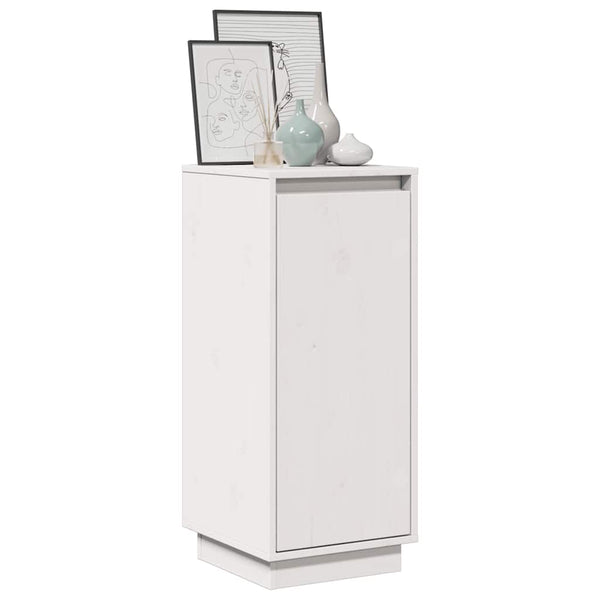 Weißes Kiefer Massivholz Sideboard 31,5x75 cm