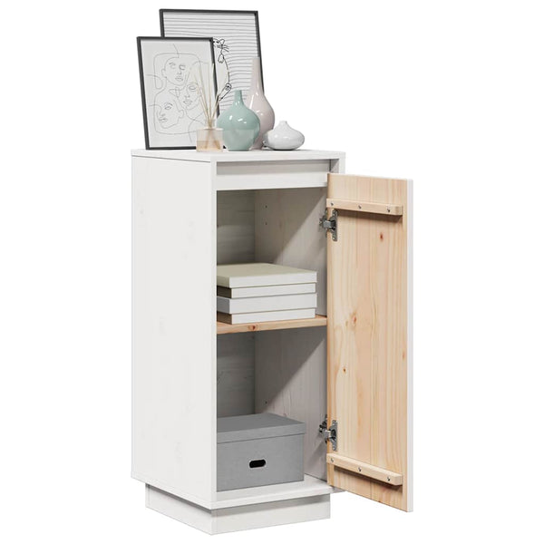 Weißes Kiefer Massivholz Sideboard 31,5x75 cm