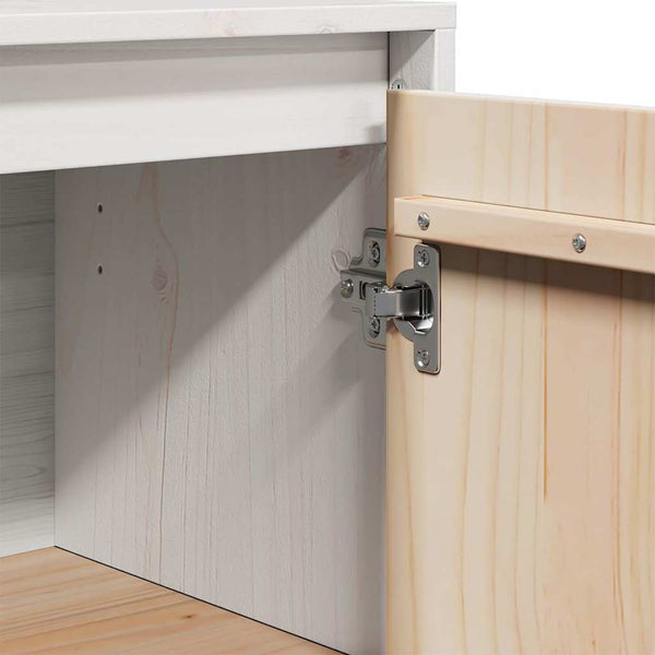 Weißes Kiefer Massivholz Sideboard 31,5x75 cm