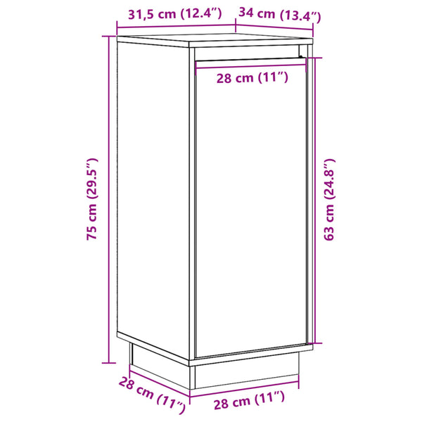Weiße Kiefer Sideboards, 2er Set