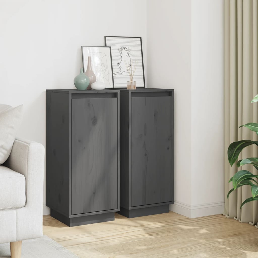 Graue Kiefer Sideboards, 2er-Set