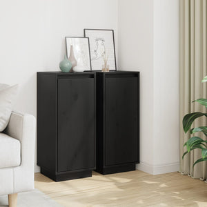 Schwarze Kiefer Sideboards, 2er-Set