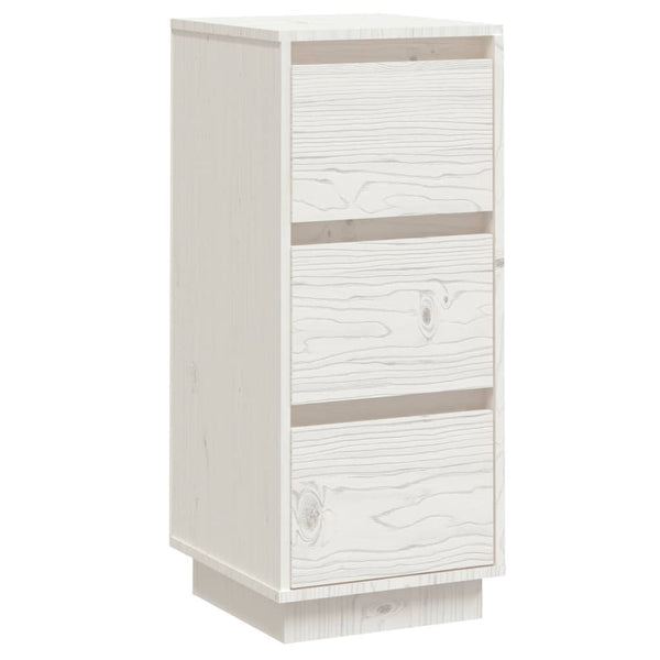 Weißes Kiefer Massivholz Sideboard 32x34x75 cm