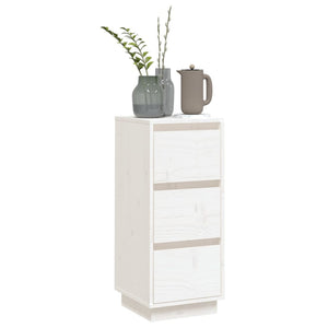 Weißes Kiefer Massivholz Sideboard 32x34x75 cm