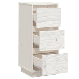 Weißes Kiefer Massivholz Sideboard 32x34x75 cm