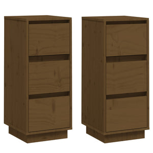Honigbraune Kiefer Sideboards, 2er-Set