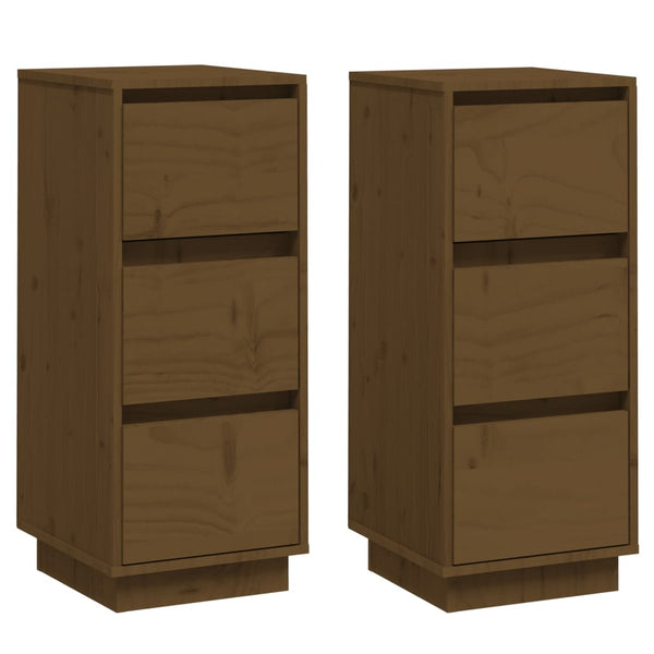 Honigbraune Kiefer Sideboards, 2er-Set