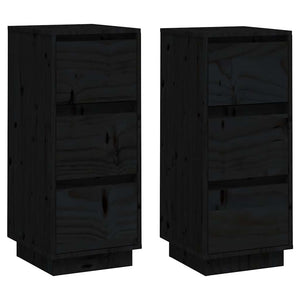Schwarze Kiefer Sideboards, 2er-Set