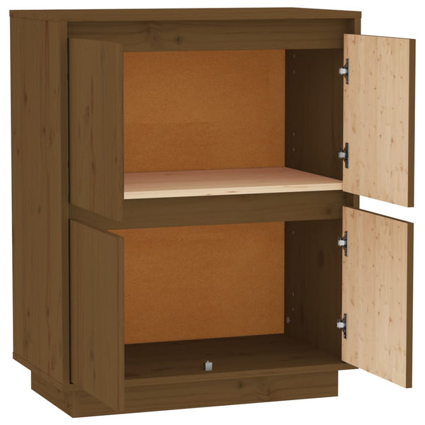 Honigbraunes Kiefer Massivholz Sideboard 60cm