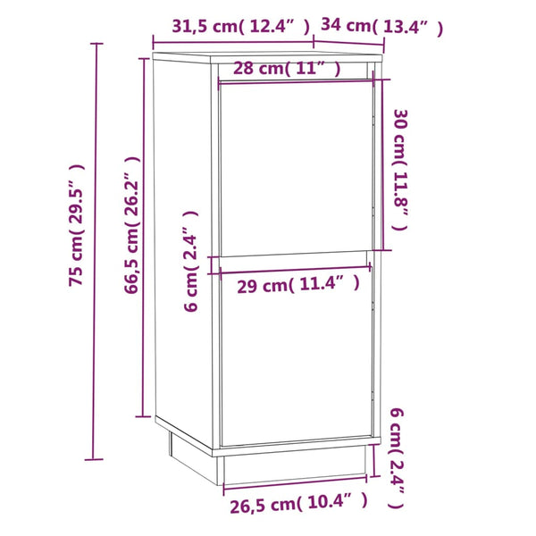Honigbraune Kiefer Sideboards (2er-Set)