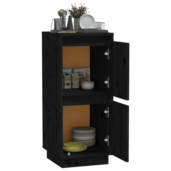Schwarzes Sideboard Kiefer Massivholz 75cm
