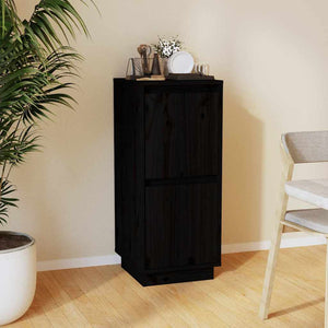 Schwarzes Sideboard Kiefer Massivholz 75cm