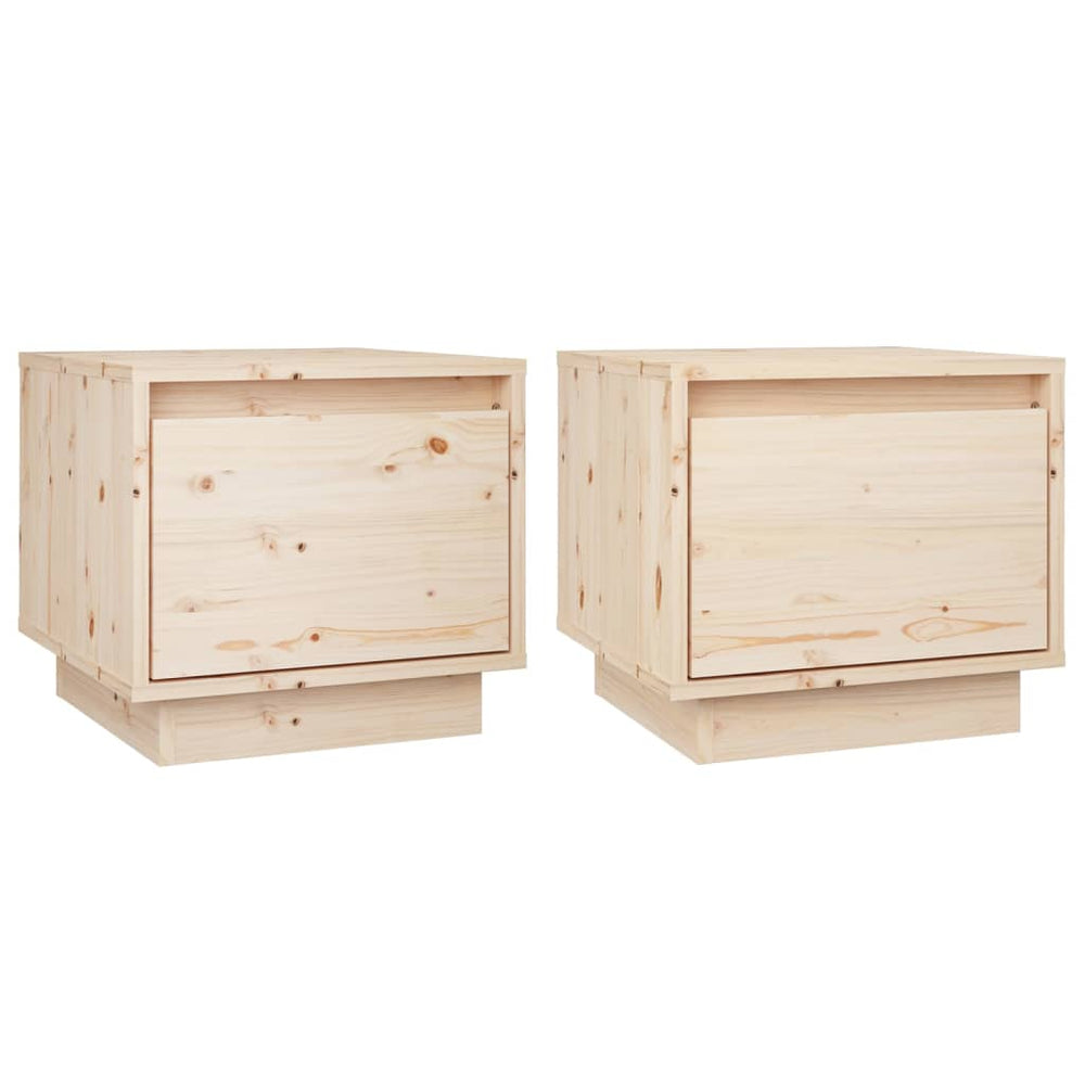 Nachttische Kiefer Massivholz, 2er-Set