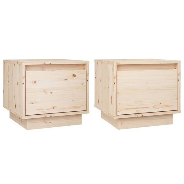 Nachttische Kiefer Massivholz, 2er-Set