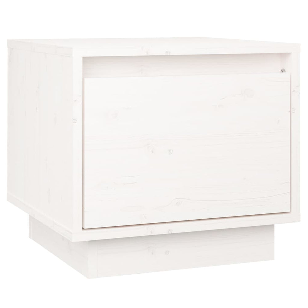 vidaXL Bedside Cabinet White 35x34x32 cm Solid Pine Wood