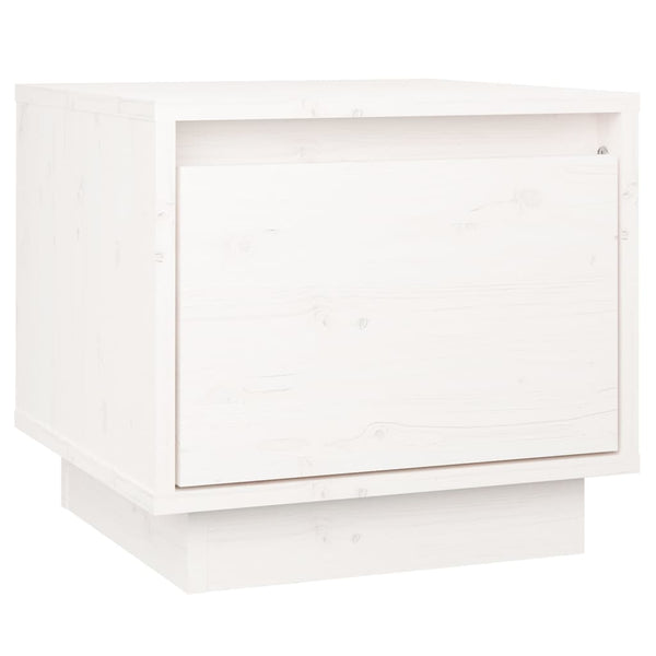 Weißer Nachttisch Kiefer Massivholz 35x34x32 cm
