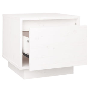 Weißer Nachttisch Kiefer Massivholz 35x34x32 cm