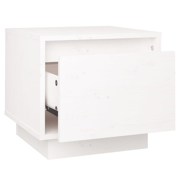 Weißer Nachttisch Kiefer Massivholz 35x34x32 cm