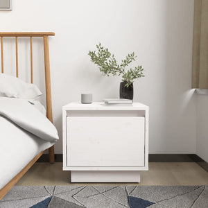vidaXL Tables de chevet 2 pcs Blanc 35x34x32 cm Bois de pin massif