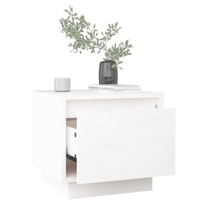 vidaXL Tables de chevet 2 pcs Blanc 35x34x32 cm Bois de pin massif