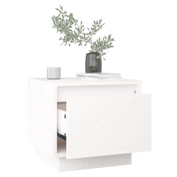 vidaXL Tables de chevet 2 pcs Blanc 35x34x32 cm Bois de pin massif