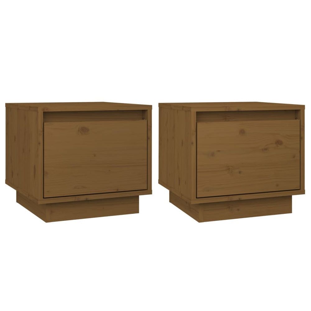 vidaXL Bedside Tables 2 pcs. Honey Brown 35x34x32 cm Solid Pine Wood