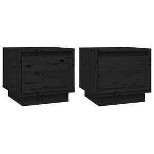 Nachttische 2er Set Kiefer Schwarz 35x34x32cm