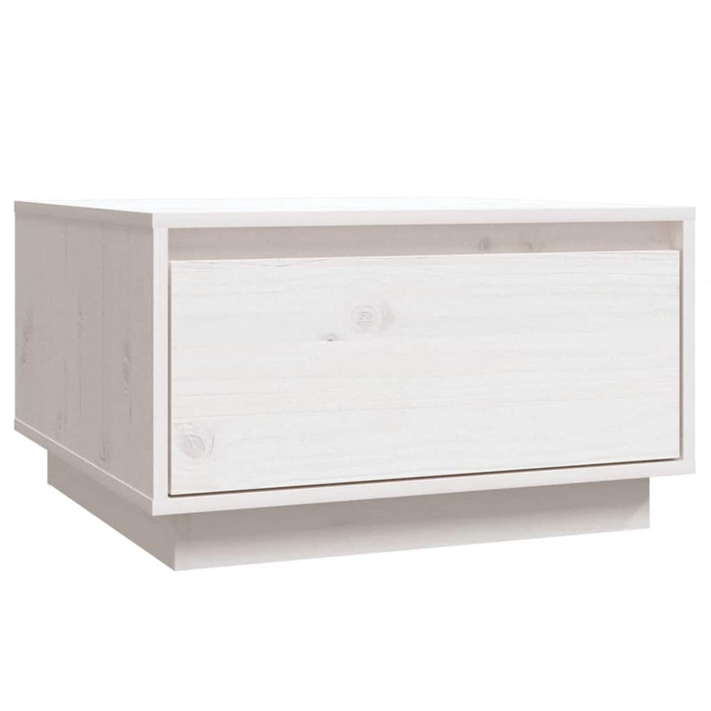 vidaXL Table basse blanche 55x56x32 cm en pin massif