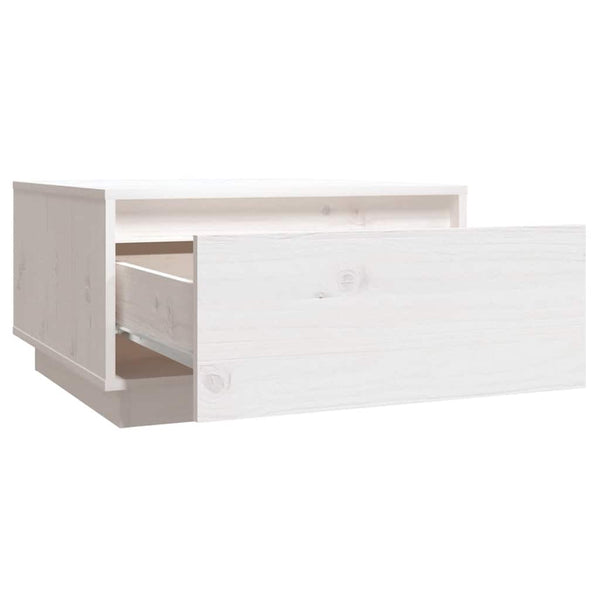 Weißer Couchtisch Kiefer Massivholz 55x56 cm