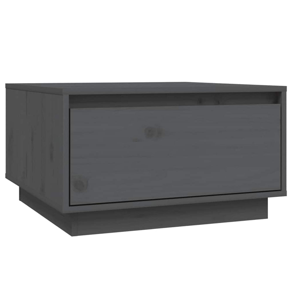 Grauer Couchtisch Kiefer Massivholz 55x56 cm