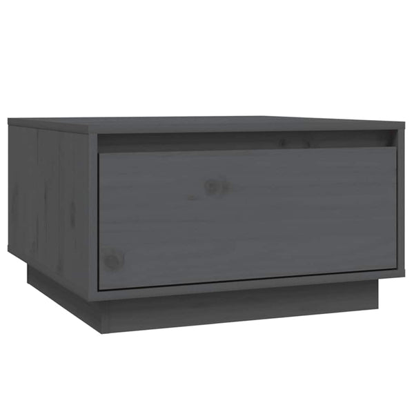 Grauer Couchtisch Kiefer Massivholz 55x56 cm