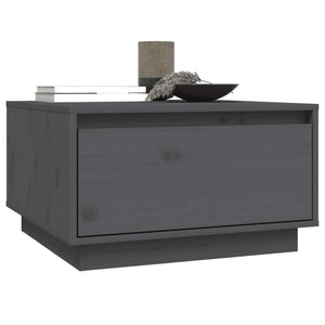 Grauer Couchtisch Kiefer Massivholz 55x56 cm