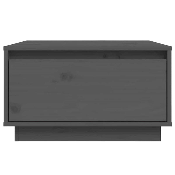 Grauer Couchtisch Kiefer Massivholz 55x56 cm
