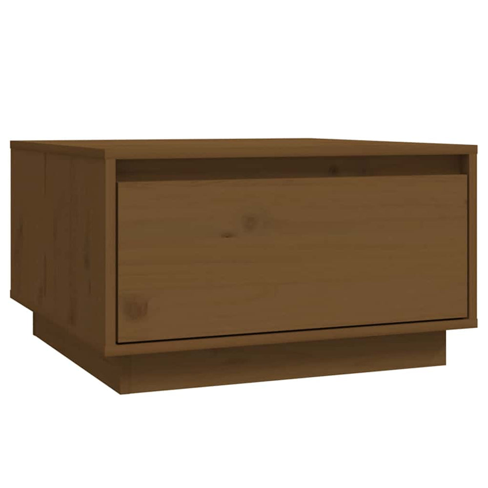 vidaXL Table basse marron miel 55x56x32 cm pin massif